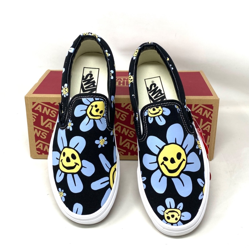 VANS Classic Slip On Low Top Black Floral Canvas Men’s Size Sneakers VN0A5JMHY23 - Picture 7 of 11